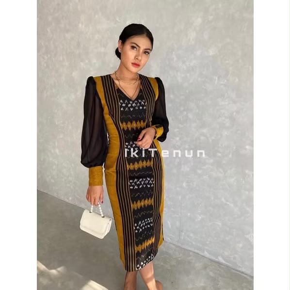 Marigold Dress Tenun - Foto 3